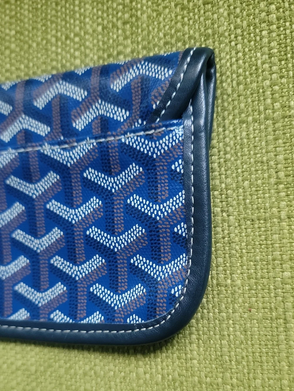Goyard Blue Chevron Continental Wallet